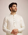 Manyavar Men Sublime Cream Buttoned Kurta image number 0