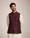 Wine Blended Rayon Classic Fancy Nehru Jacket