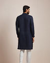 Midnight Blue Plain Kurta image number 3