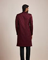 Manyavar Men Wine Patterned Sherwani Set