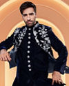 Dark Blue Velvet Ensemble Indo Western
