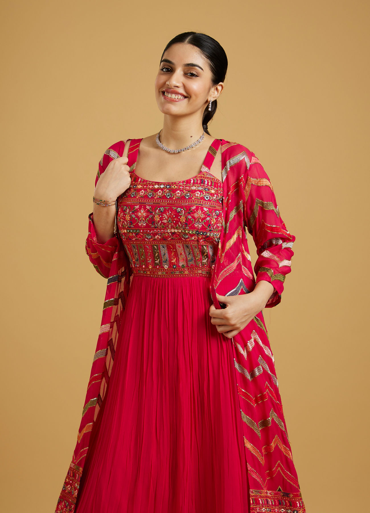 Mohey Women Ravishing Rani Anarkali Suit Ensemble