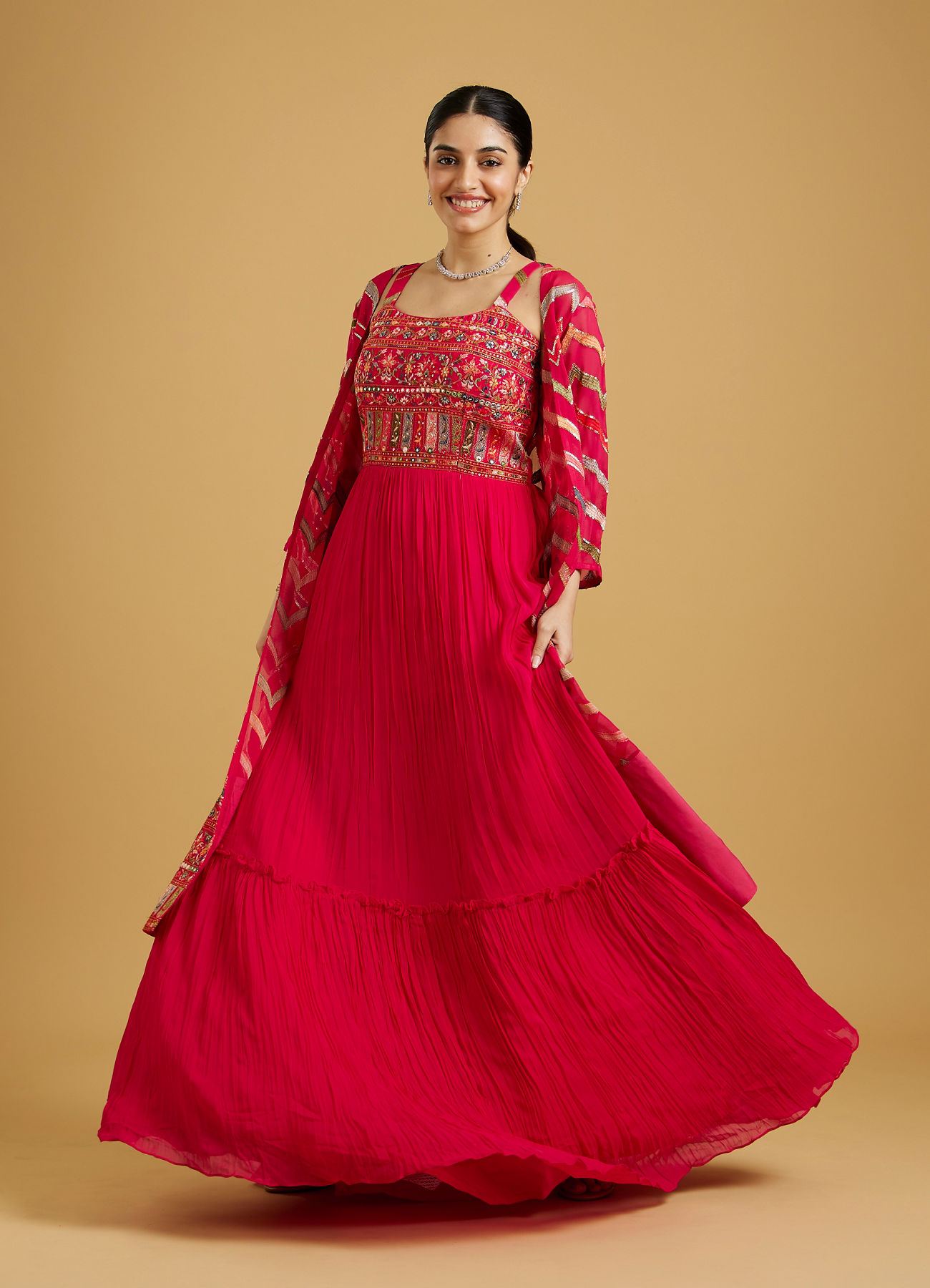 Mohey Women Ravishing Rani Stitched Suit Ensemble