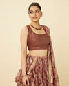 Mohey Women Ash Rose Pink Floral Printed Lehenga image number 1