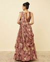 Mohey Women Ash Rose Pink Floral Printed Lehenga