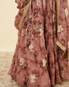 Mohey Women Ash Rose Pink Floral Printed Lehenga