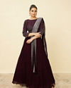 alt message - Mohey Women Wine Embellished Lehenga image number 0