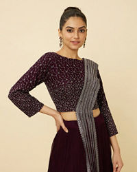 Mohey Women Wine Embellished Lehenga