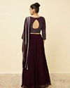 Mohey Women Wine Embellished Lehenga