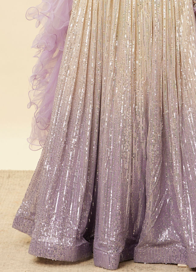 Mohey Women Lavender Purple Ombre Sequined Lehenga