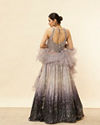 Smokey Grey Ombre Sequined Skirt Top Set image number 4