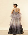 Mohey Women Smokey Grey Ombre Sequined Lehenga