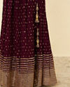 Wine Sequined Skirt Top Set image number 2