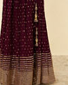 Mohey Women Wine Sequined Lehenga