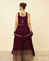 Wine Sequined Skirt Top Set image number 4