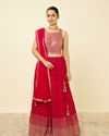 Mohey Women Fiesta Red Sequined Lehenga