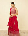 Mohey Women Fiesta Red Sequined Lehenga