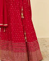 alt message - Mohey Women Fiesta Red Sequined Lehenga image number 2