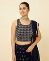 Mohey Women Indigo Blue Embroidered Lehenga