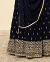 alt message - Mohey Women Indigo Blue Embroidered Lehenga image number 2