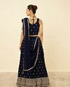 alt message - Mohey Women Indigo Blue Embroidered Lehenga image number 4