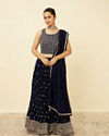 alt message - Mohey Women Indigo Blue Embroidered Lehenga image number 0