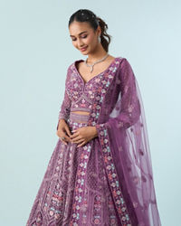 Mohey Women Purple Elegance Royale Lehenga