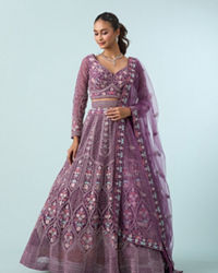 Mohey Women Purple Elegance Royale Lehenga