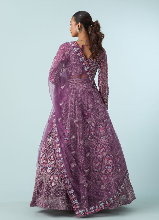 Mohey Women Purple Elegance Royale Lehenga