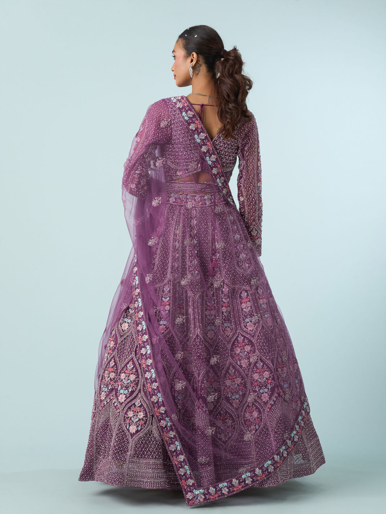 Mohey Women Purple Elegance Royale Lehenga