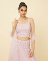 alt message - Mohey Women Rosewater Pink Floral Patterned Lehenga image number 1