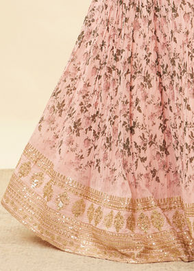 Peach Fuzz Floral Print Skirt Top Set image number 3