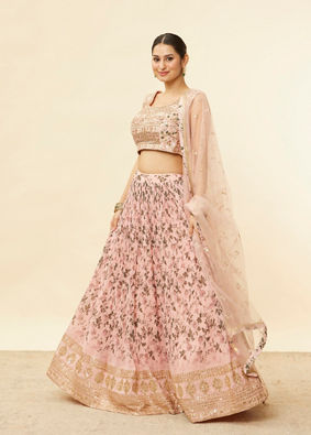 Peach Fuzz Floral Print Skirt Top Set image number 2