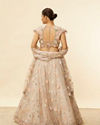 Mohey Women Oyster Grey Floral Embroidered Lehenga