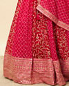 alt message - Mohey Women Berry Pink Sequined Jaal Patterned Lehenga image number 3