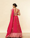 Berry Pink Sequined Jaal Patterned Skirt Top Set image number 4