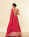 alt message - Mohey Women Berry Pink Sequined Jaal Patterned Lehenga image number 4