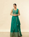 Mohey Women Fern Green Buta Print Lehenga