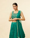 alt message - Mohey Women Fern Green Buta Print Lehenga image number 1