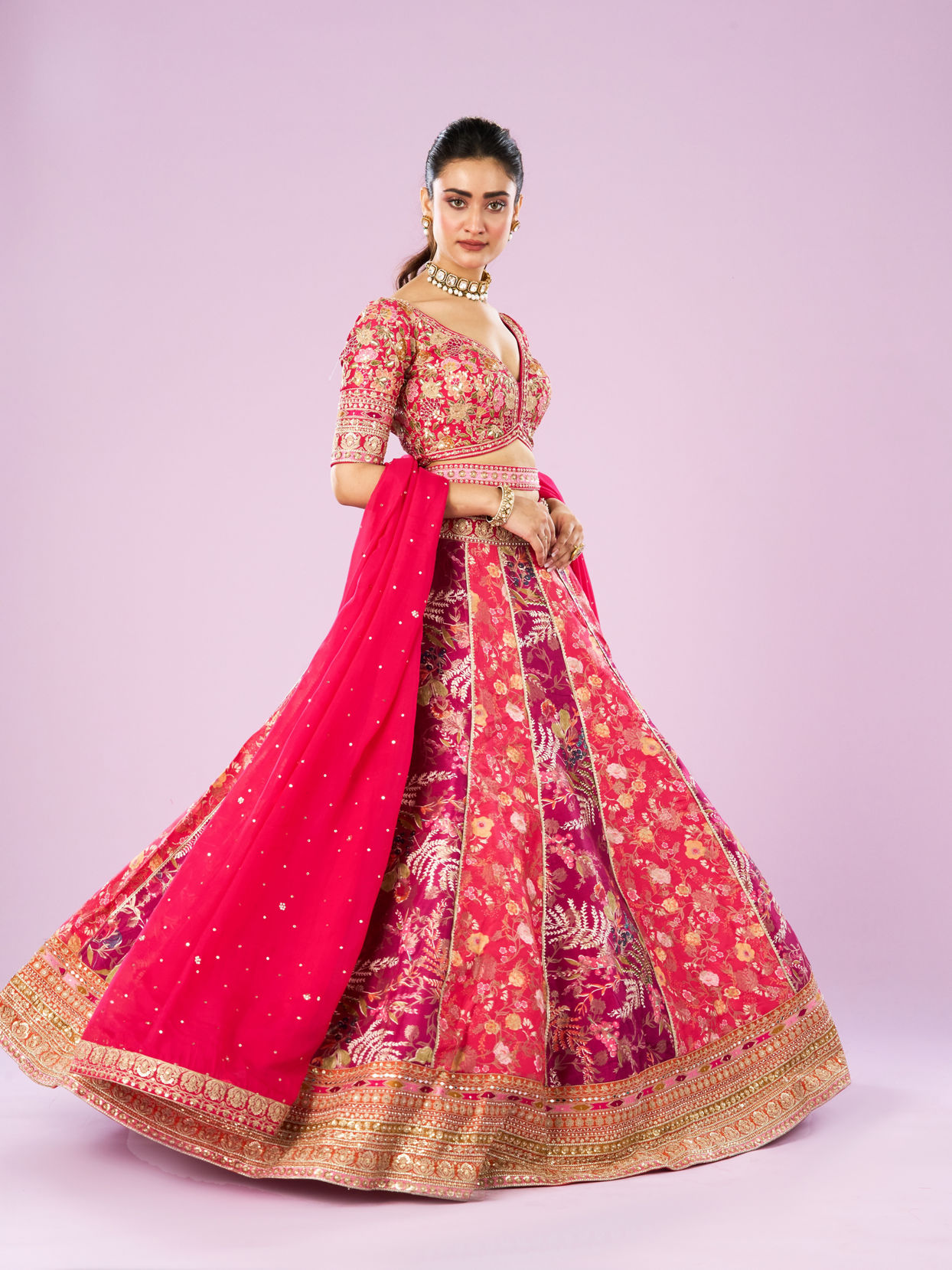 Mohey Women Pink Royal Affair Lehenga