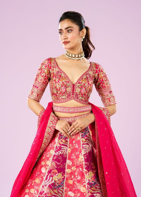 Mohey Women Pink Royal Affair Lehenga