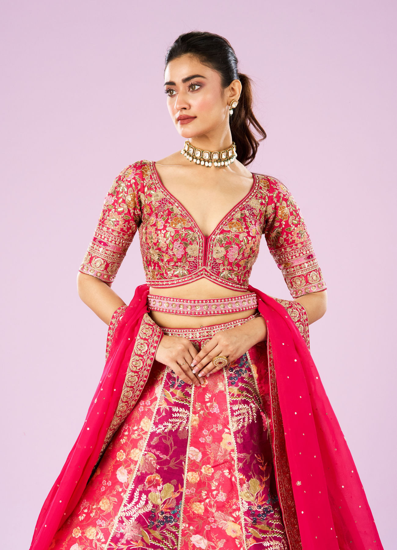 Mohey Women Pink Royal Affair Lehenga