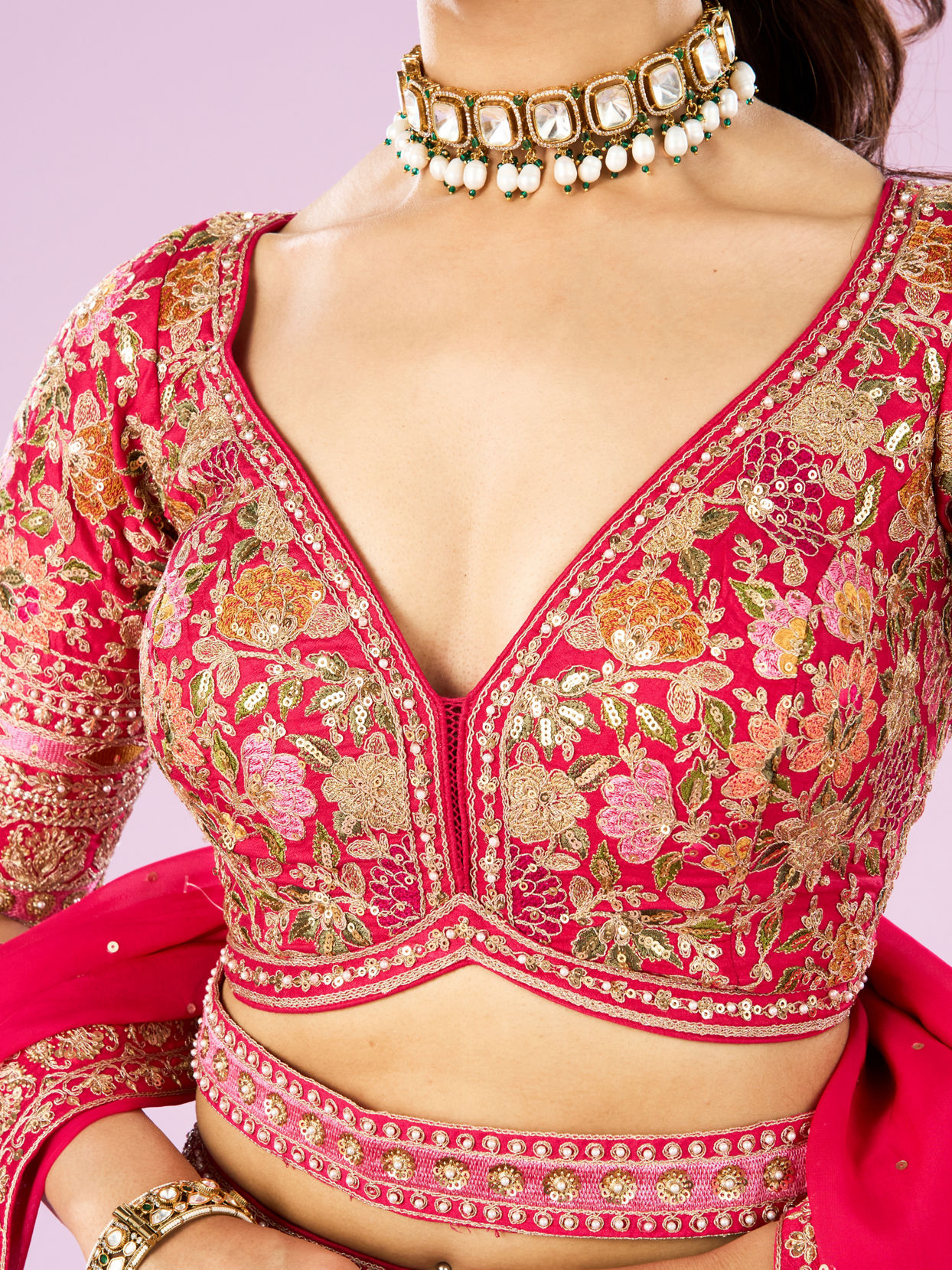 Mohey Women Pink Royal Affair Lehenga