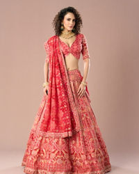 Mohey Women Fetching Dark Red Lehenga