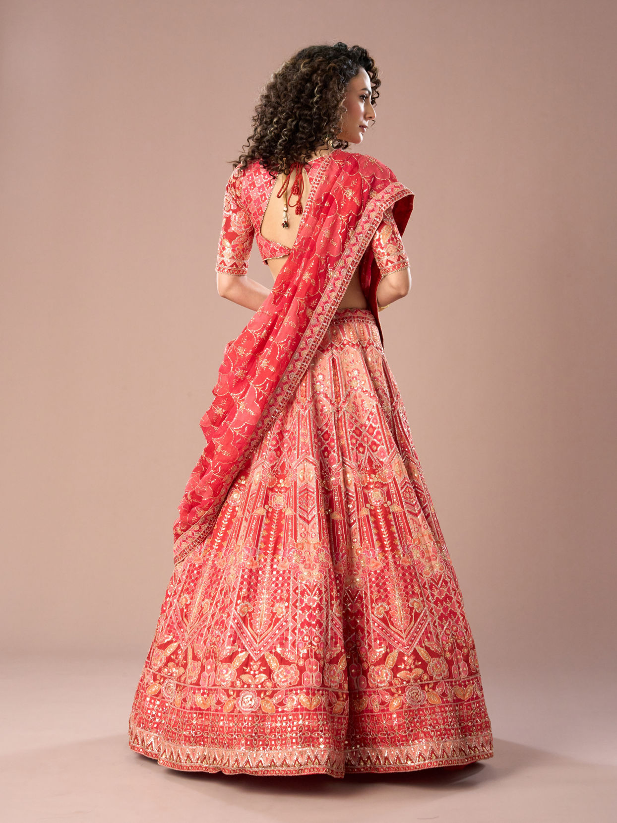 Mohey Women Fetching Dark Red Lehenga
