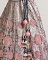 Mohey Women Battleship Grey Floral Embroidered Lehenga with Sequin Work