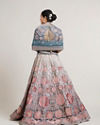 Mohey Women Battleship Grey Floral Embroidered Lehenga with Sequin Work