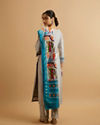 Mohey Women Grey Abstract Patterned Straight Suit