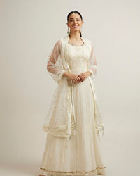 Mohey Women Exquisite Cream Georgette Anarkali Suit
