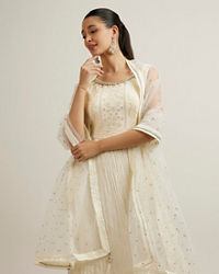 Mohey Women Exquisite Cream Georgette Anarkali Suit